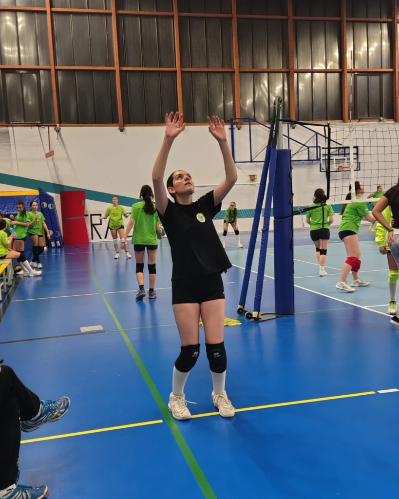 U16 Femminile durante il riscaldamento prima della partita