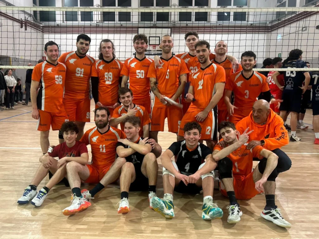 Scatto della nostra prima squadra maschile dopo la vittoria della partita